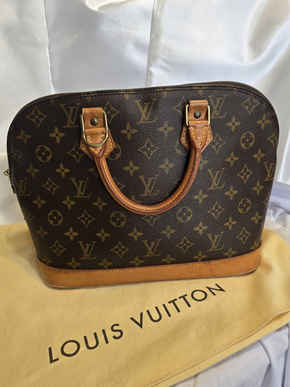 Vintage Louis Vuitton Monogram Alma PM Handbag Double Authenticated